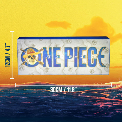 Paladone One Piece Logo Box Light, Officially Licensed Netflix Anime LED Lamp, Straw Hat Pirates Gifts for Pop Culture Fans, Battery Powered Home Décor