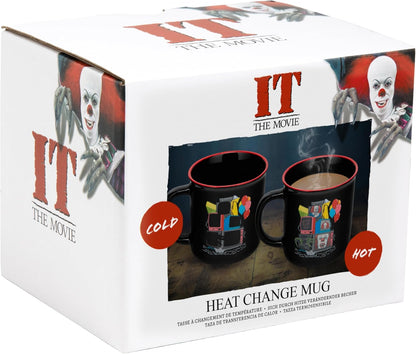 Paladone Pennywise TV Screen Heat Change Mug, 350ml Officially Licensed IT The Movie Ceramic Coffee Cup for Tea & Hot Chocolate, Gift for Horror Film Fans