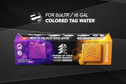 Spyra Colour Water Dye, Luminous & Dissolving Dye Pack for Water Fights, Washable and Residue-Free, Pack of 4 Outdoor, Pool, Summer Toy for Adults and Children (Purple & Yellow