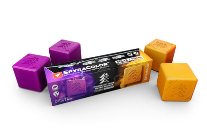 Spyra Colour Water Dye, Luminous & Dissolving Dye Pack for Water Fights, Washable and Residue-Free, Pack of 4 Outdoor, Pool, Summer Toy for Adults and Children (Purple & Yellow