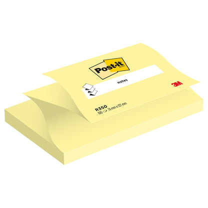Post-it Foglietti Z-Notes Canary Yellow, Confezione da 12 blocchetti 90 Fogli/blocco, 76mm x 127 mm, Colore Giallo - Per Appunti, Elenchi & Promemoria