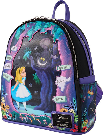 Loungefly Disney Alicia en el País de Las Maravillas Lenticular Mini Mochila