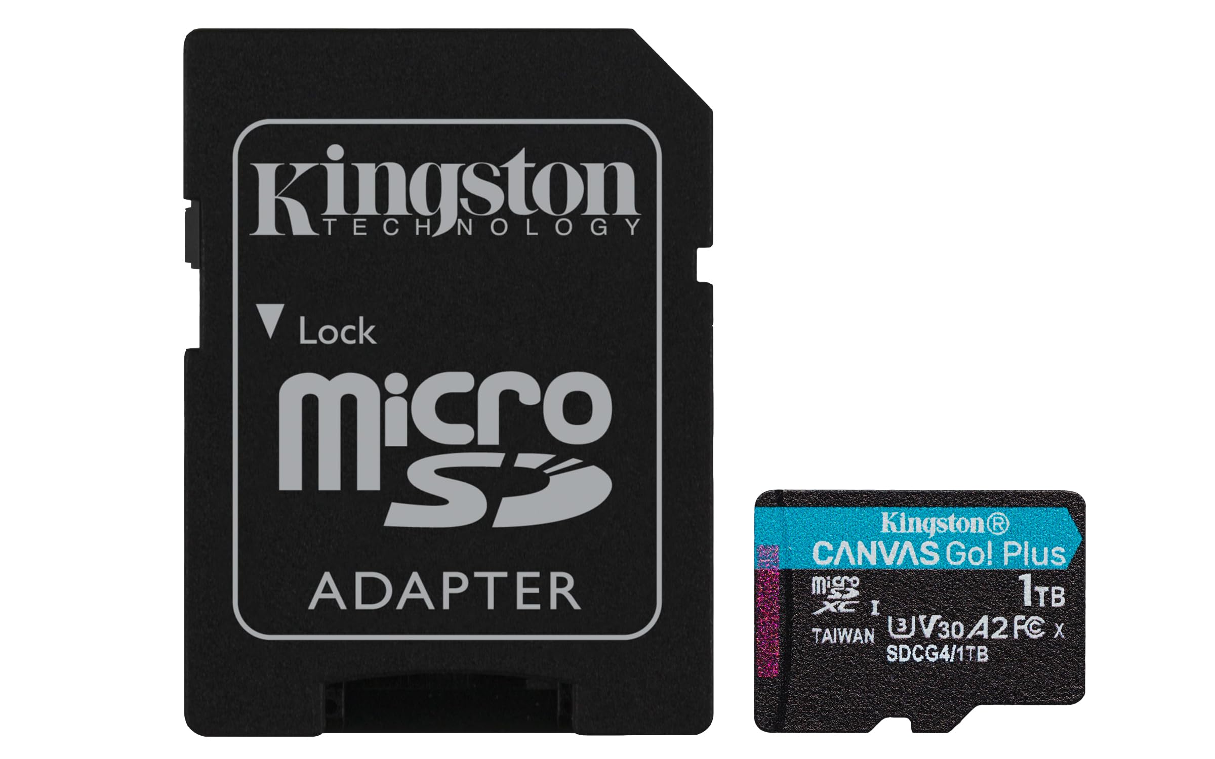 Kingston Canvas Go Plus microSDXC Memory Card Gen4 200MB/s A2 U3 V30 1TB Card + Adapter-SDCG4/1TB