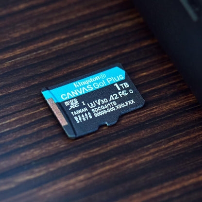 Kingston Canvas Go Plus microSDXC Memory Card Gen4 200MB/s A2 U3 V30 1TB Card + Adapter-SDCG4/1TB