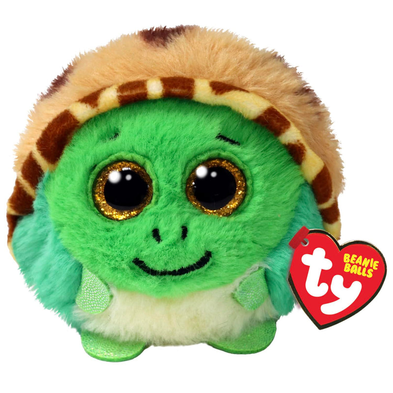 Ty T42549 - Beanie Balls Cruiser de schildpad met gouden glitterogen, zachte en ronde pluche dieren om te verzamelen, 8 cm