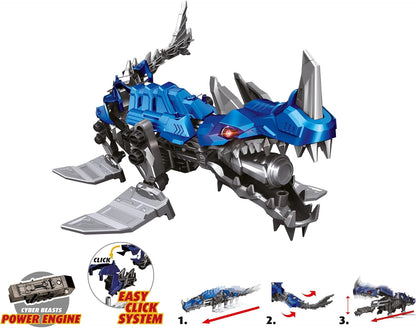 Revell 07851 HydroFang: CyberBeasts 1:35 Scale Unbuilt Pre-Coloured Plastic Model Kit With Moving Parts & CyberBeasts Engine