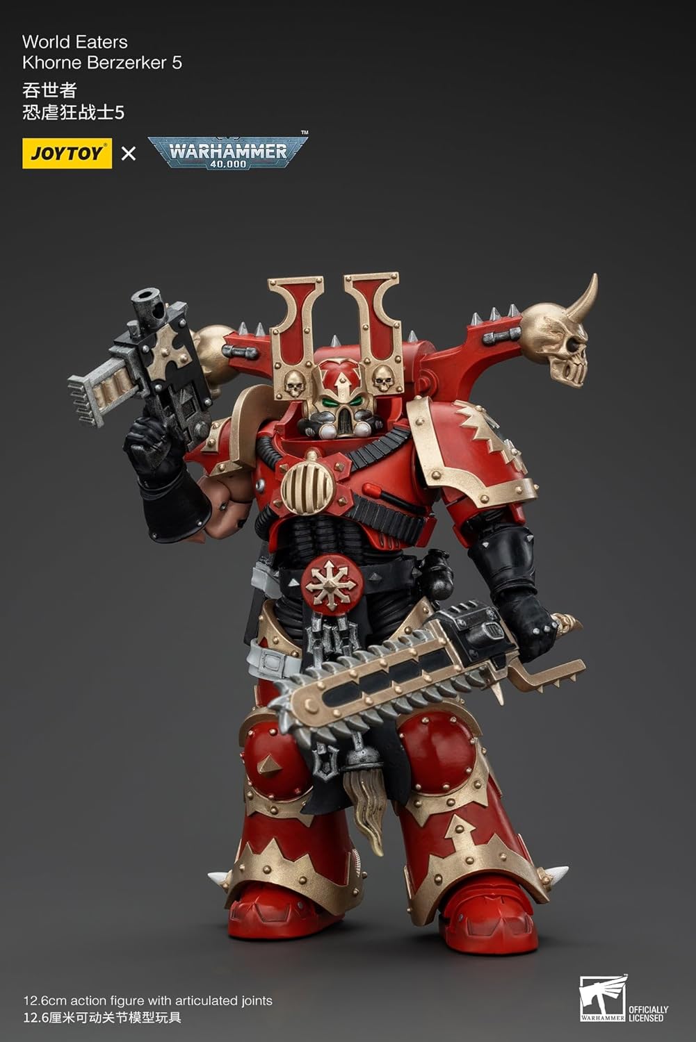 JoyToy Warhammer 40k : World Eaters Khorne Berzerker 5 Figurine d'action à l'échelle 1:18