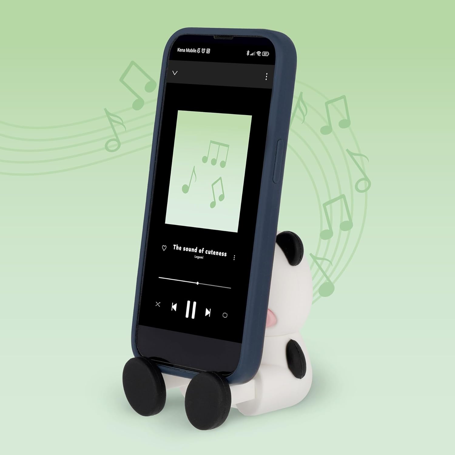 Legami - Wireless Speaker with Stand, The Sound of Cuteness, Panda Theme, Rechargeable, USB Cable Included, Can be Used as a Mobile Phone Holder, 6 x 8 x 5 cm