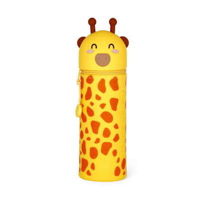 LEGAMI - Kawaii 2-in-1 Soft Silicone Pencil Case, Giraffe-Shaped Pouch, Pen Holder, Silicone Zipper, Pen Pouch, Pencils, Markers, H 18.5 cm, Yellow, Soft
