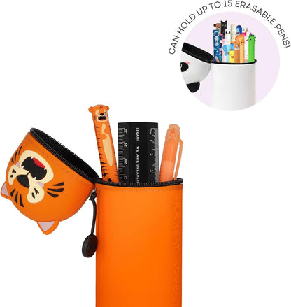 LEGAMI - 2-in-1 Soft Silicone Case - Kawaii Table Pen Holder, Zipper, Silicone, Pen Bag, Colouring Pencils Marker, H 18.5 cm