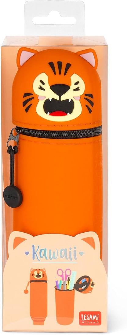 LEGAMI - 2-in-1 Soft Silicone Case - Kawaii Table Pen Holder, Zipper, Silicone, Pen Bag, Colouring Pencils Marker, H 18.5 cm