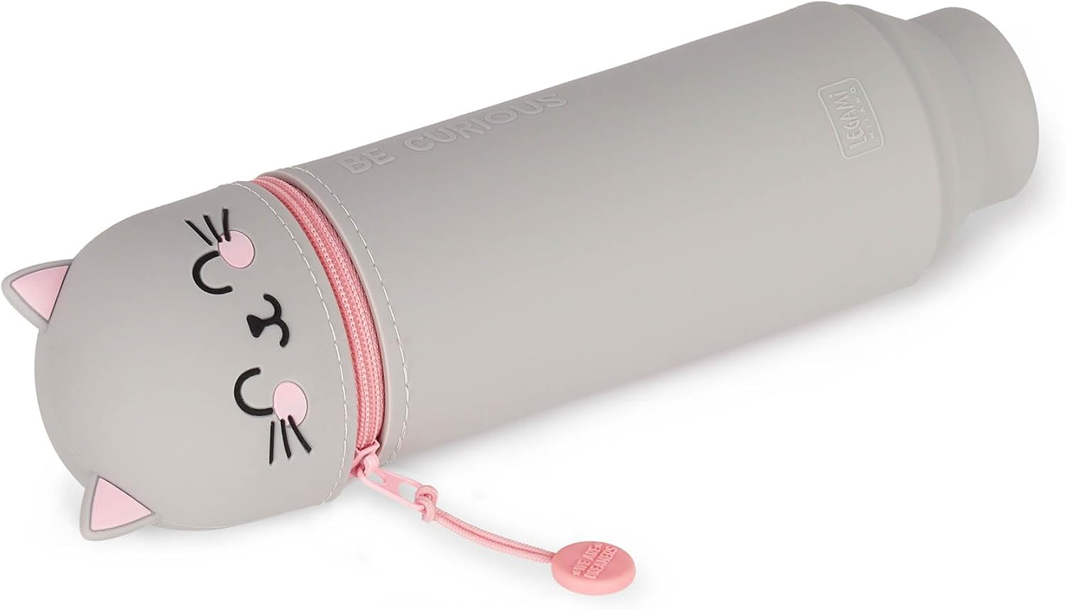 LEGAMI - 2-in-1 Soft Silicone Case - Kawaii Table Pen Holder, Zipper, Silicone, Pen Bag, Colouring Pencils Marker, H 18.5 cm