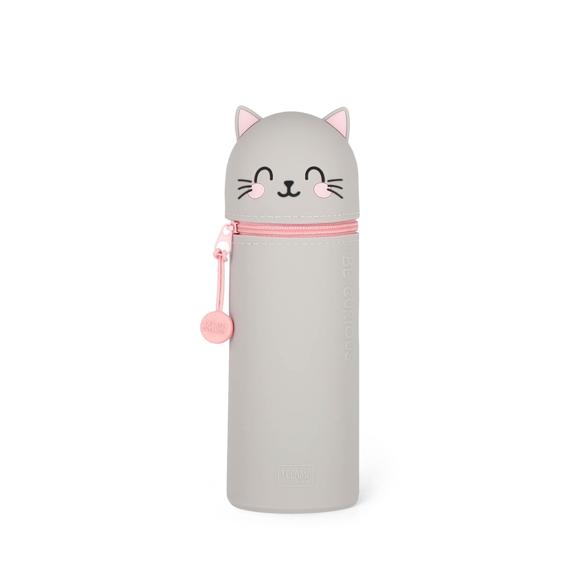 LEGAMI - 2-in-1 Soft Silicone Case - Kawaii Table Pen Holder, Zipper, Silicone, Pen Bag, Colouring Pencils Marker, H 18.5 cm