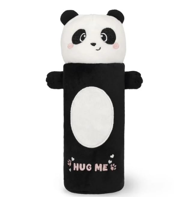 Legami - Super Soft Pencil Case, Panda Theme, Soft Pencil Case, Card with Colouring Pad Included, 100% Polyester, Super Soft Pencil Case