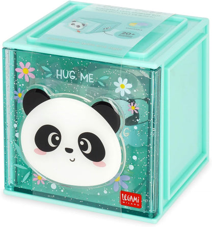 LEGAMI - Cutie Cubes Panda Desk Organiser Storage Box Sticker Sheet Included Stackable Multifunctional ABS 90 x 90 x 100 cm