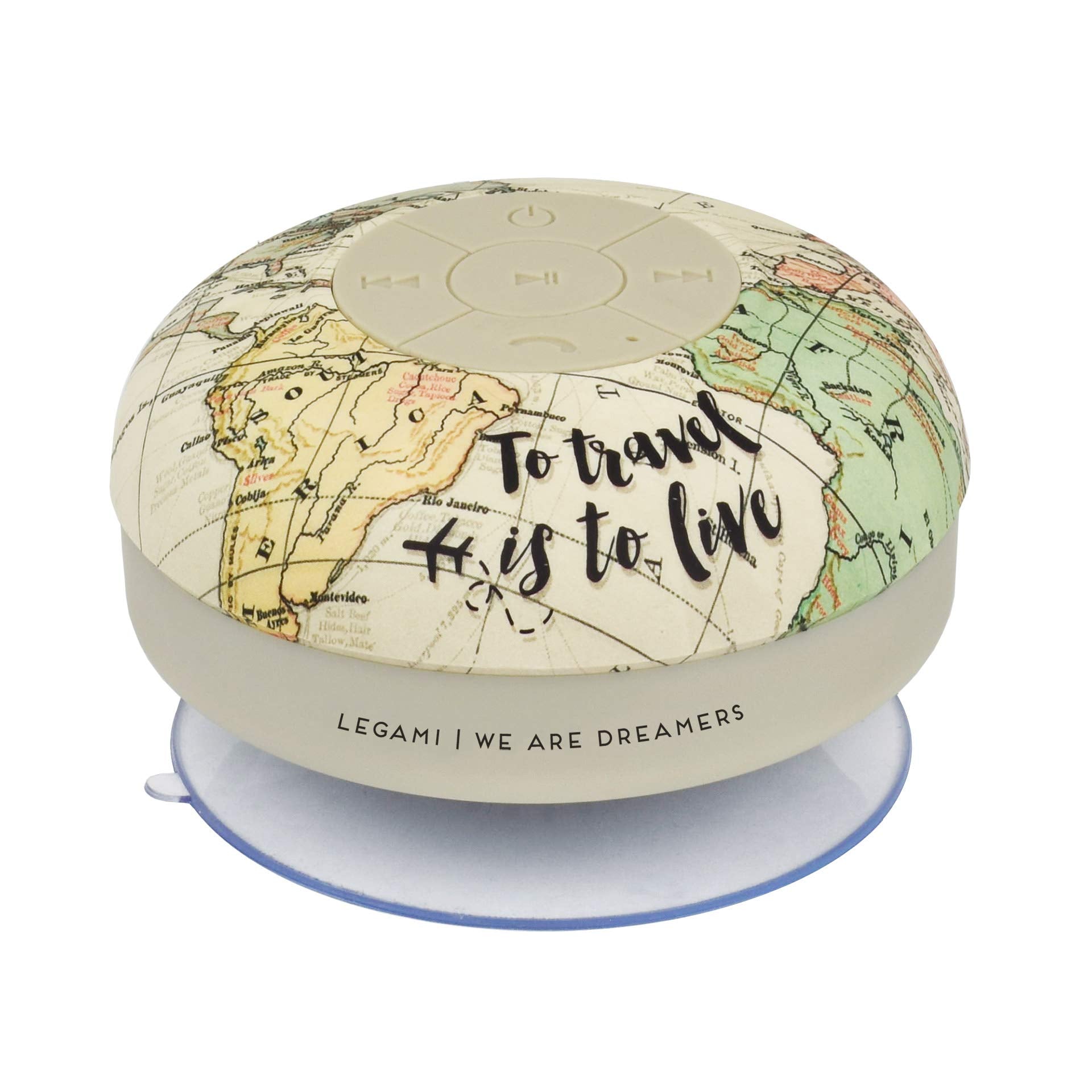 Legami - Handsfree and Bluetooth® Water Resistant Speaker, 8.5 x 8 cm, Silicone and ABS, Singing in the Shower, Integrated Microphone, USB Charging Cable Included, Charging Time 1 Hour