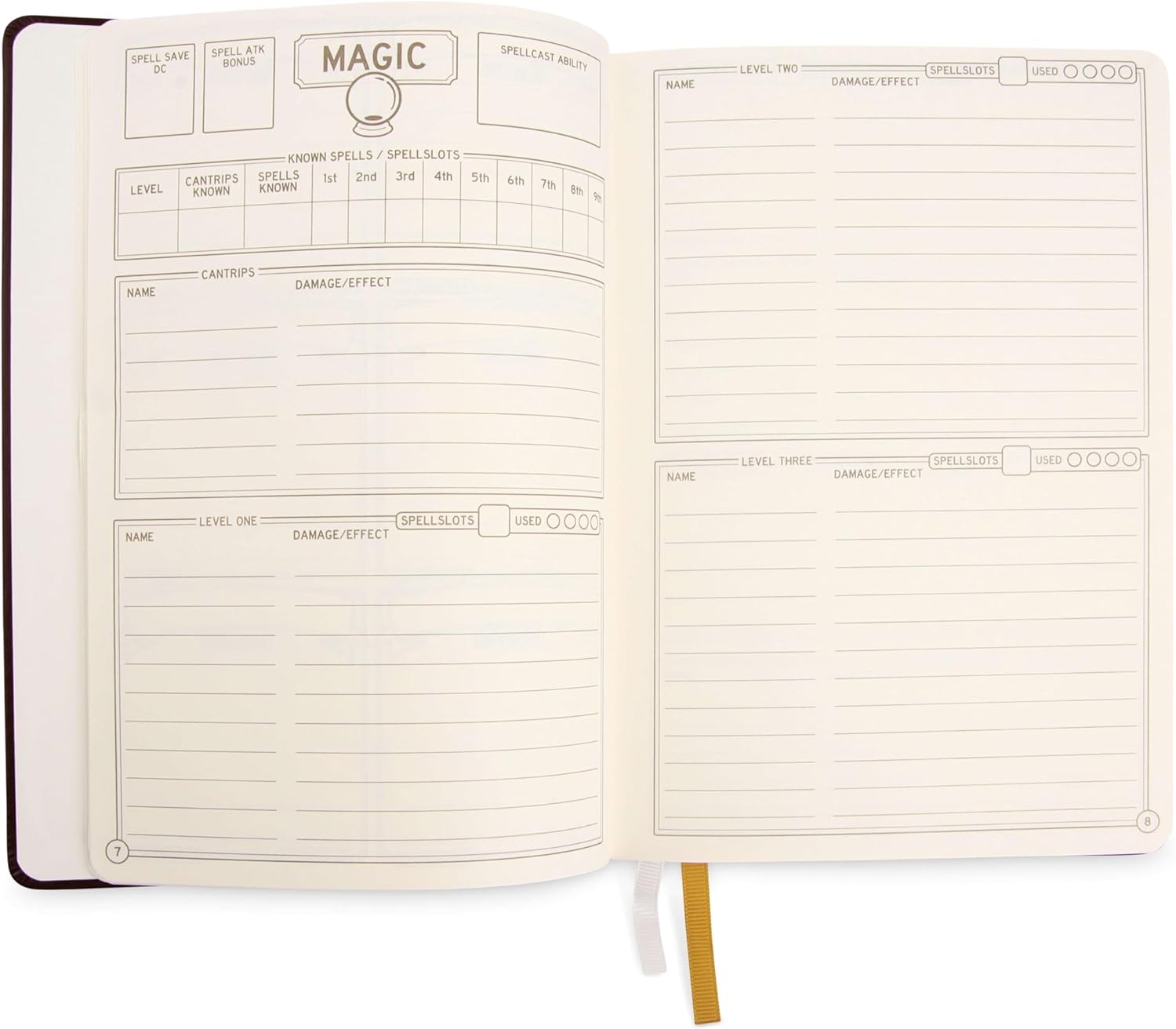GlassStaff DnD 5e Character Notebook Journal – Player journal – Character sheet - PU leather journal dnd - Dungeons and Dragons Quest - dnd character sheets (Brown
