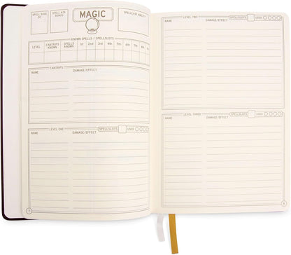 GlassStaff DnD 5e Character Notebook Journal – Player journal – Character sheet - PU leather journal dnd - Dungeons and Dragons Quest - dnd character sheets (Brown