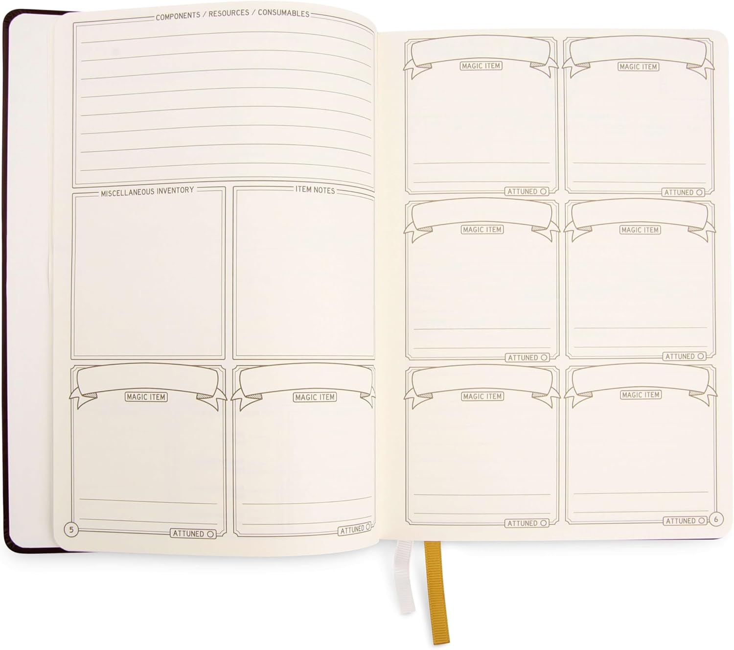 GlassStaff DnD 5e Character Notebook Journal – Player journal – Character sheet - PU leather journal dnd - Dungeons and Dragons Quest - dnd character sheets (Brown