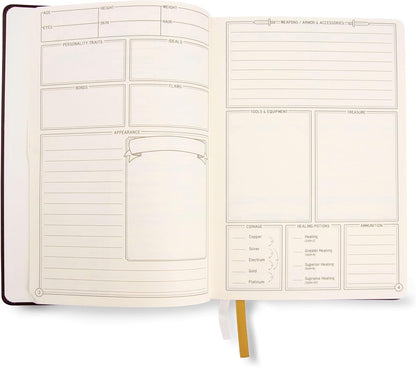 GlassStaff DnD 5e Character Notebook Journal – Player journal – Character sheet - PU leather journal dnd - Dungeons and Dragons Quest - dnd character sheets (Brown