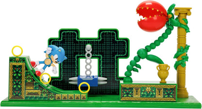 Sonic The Hedgehog Stardust Speedway Zone Playset with 2.5” / 6cm Sonic Action Figure. Features Universal Customisable Play Pieces, Iconic To The Video Game For Boys Aged 3+