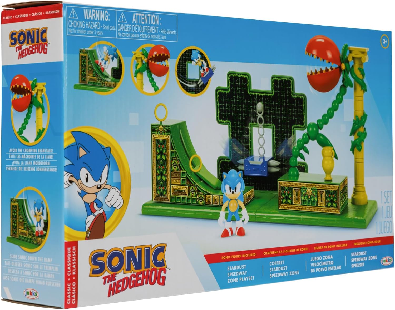 Sonic The Hedgehog Stardust Speedway Zone Playset with 2.5” / 6cm Sonic Action Figure. Features Universal Customisable Play Pieces, Iconic To The Video Game For Boys Aged 3+