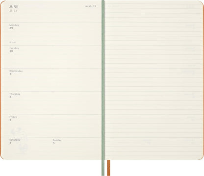 Moleskine Peanuts Weekly Planner 2026, 12-Month Agenda with Space for Notes, Hard Cover, Elastic Closure, and Themed Stickers, Large Format 13 x 21 cm