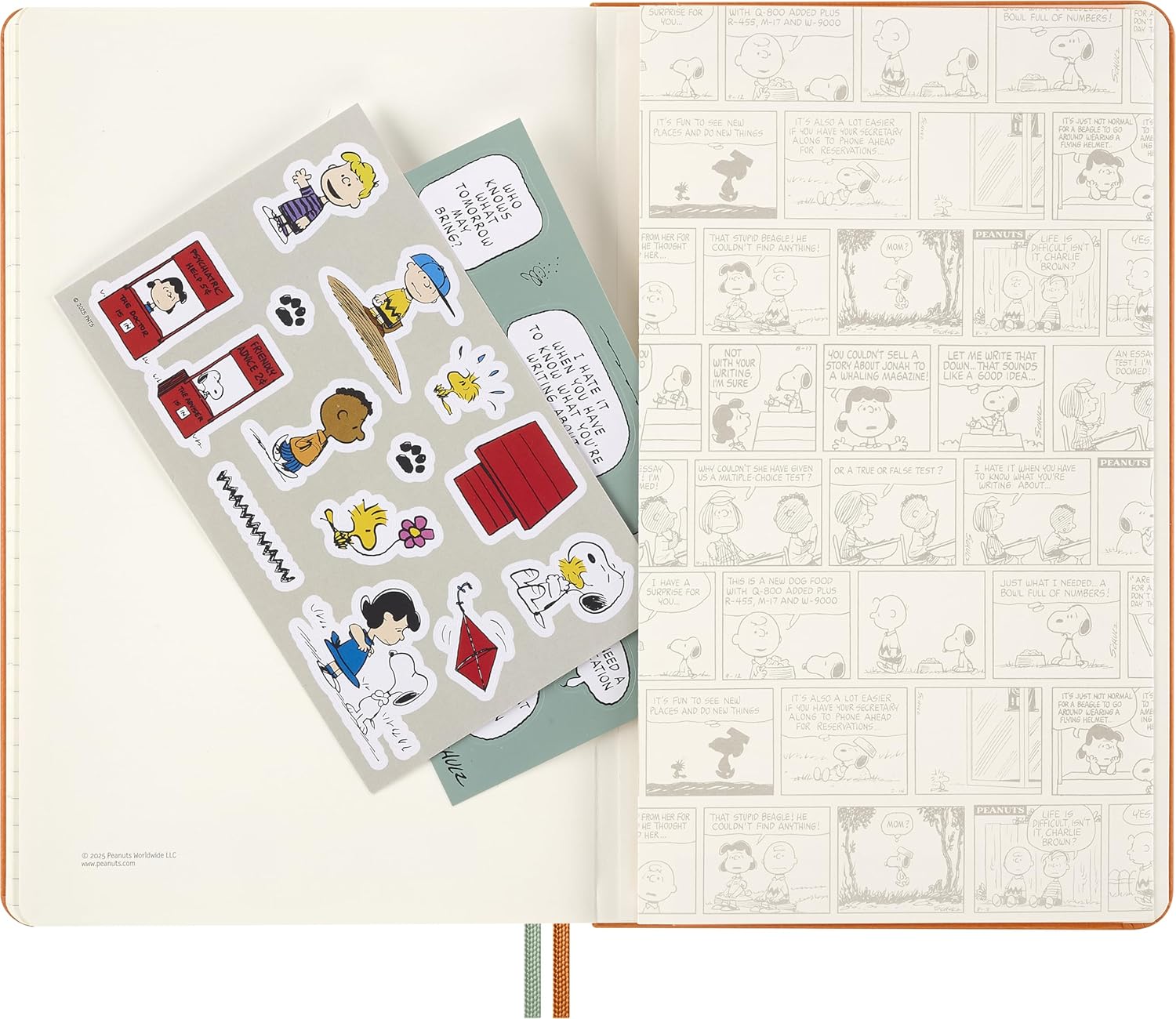 Moleskine Peanuts Weekly Planner 2026, 12-Month Agenda with Space for Notes, Hard Cover, Elastic Closure, and Themed Stickers, Large Format 13 x 21 cm