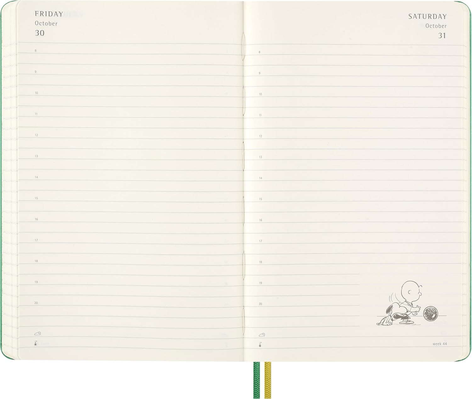 Moleskine Peanuts Daily Planner 2026, 12-Month Agenda with Hard Cover, Elastic Closure, and Themed Stickers, Large Format 13 x 21 cm