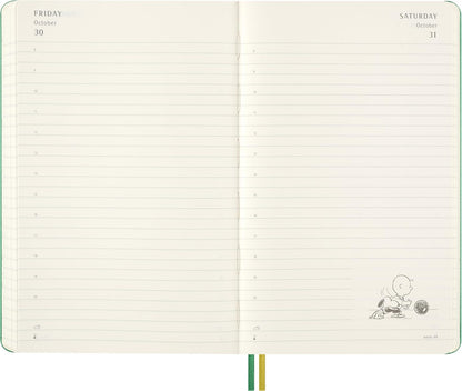 Moleskine Peanuts Daily Planner 2026, 12-Month Agenda with Hard Cover, Elastic Closure, and Themed Stickers, Large Format 13 x 21 cm