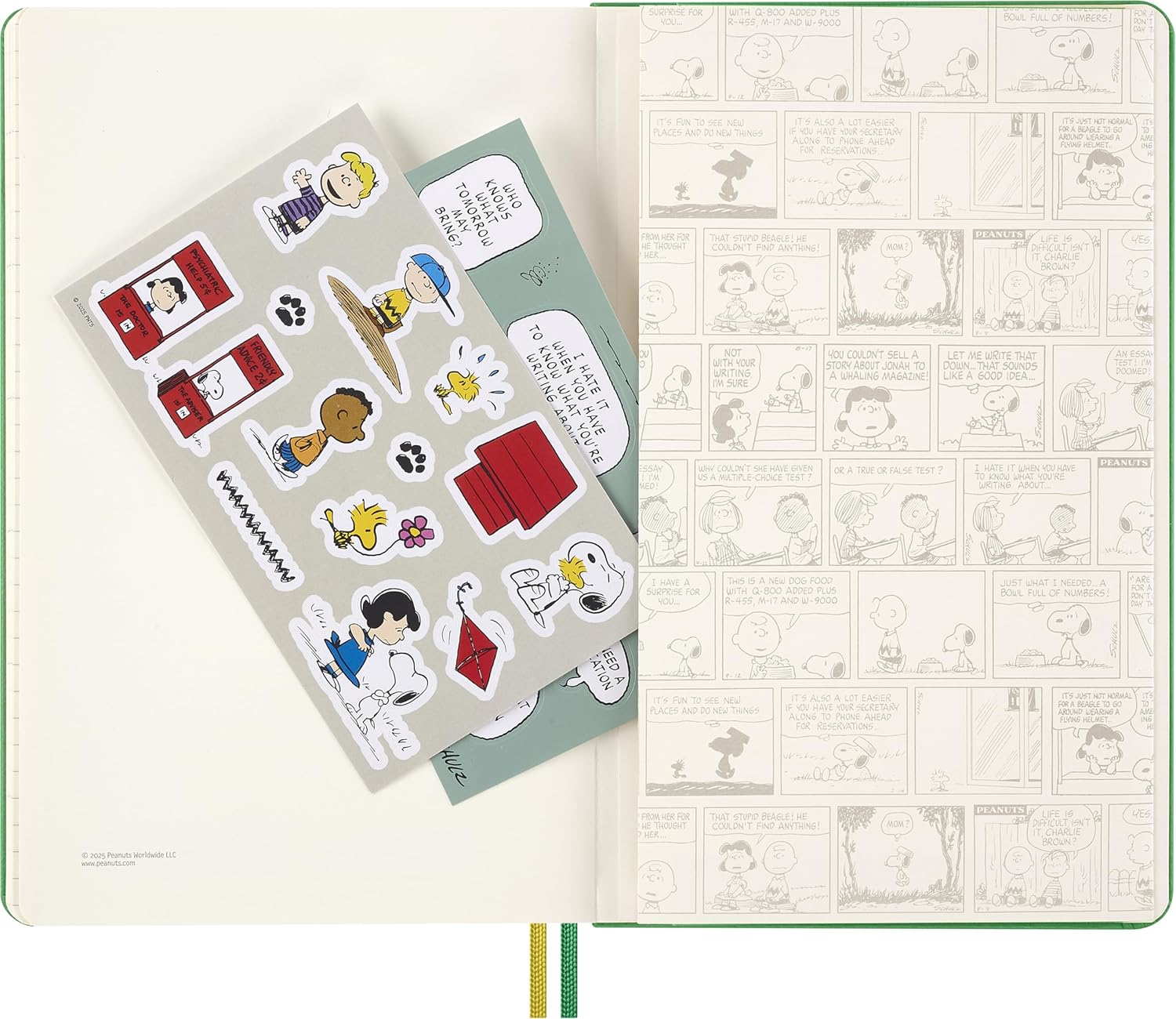 Moleskine Peanuts Daily Planner 2026, 12-Month Agenda with Hard Cover, Elastic Closure, and Themed Stickers, Large Format 13 x 21 cm