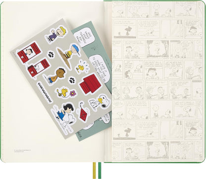 Moleskine Peanuts Daily Planner 2026, 12-Month Agenda with Hard Cover, Elastic Closure, and Themed Stickers, Large Format 13 x 21 cm