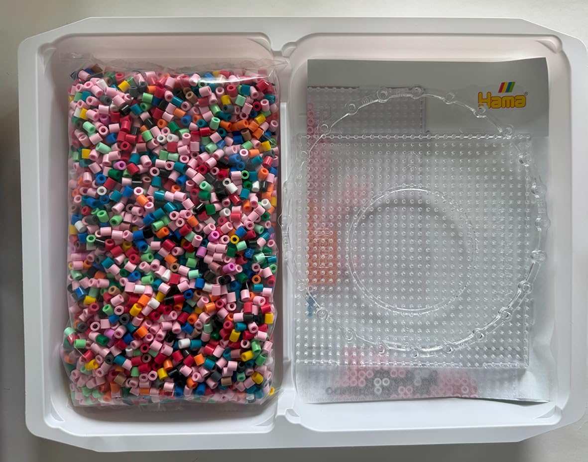 Hama Beads 7917 Peppa Wutz & Sister, Confezione Regalo Grande con 4000 Midi Beads, 2 tavolette, sagoma del Motivo, Carta da Stiro, Istruzioni e Anello per Cellulare, Divertimento per Grandi e Piccoli