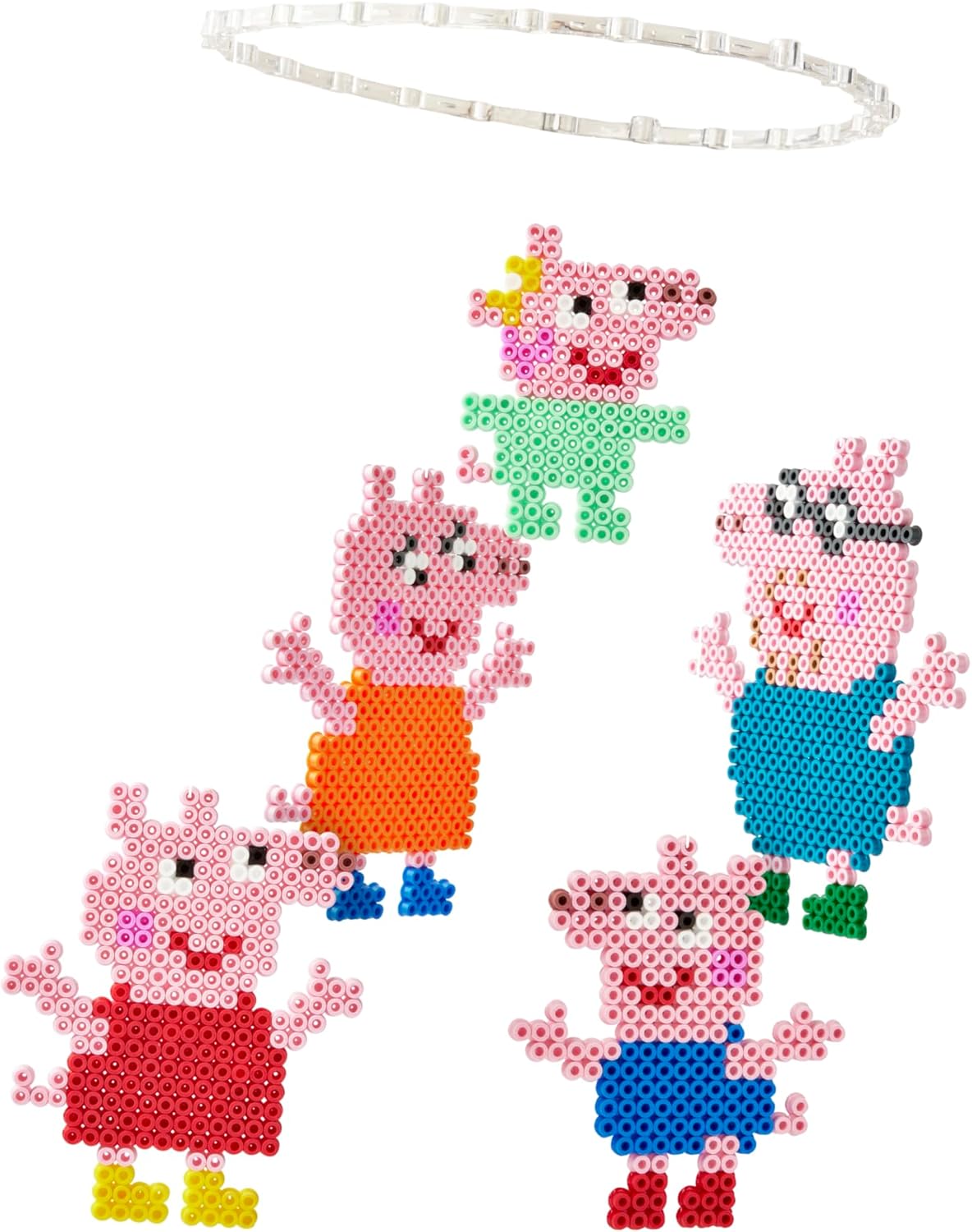 Hama Beads 7917 Peppa Wutz & Sister, Confezione Regalo Grande con 4000 Midi Beads, 2 tavolette, sagoma del Motivo, Carta da Stiro, Istruzioni e Anello per Cellulare, Divertimento per Grandi e Piccoli