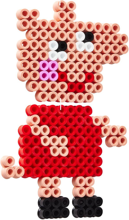 Hama Beads 8755 Peppa Wutz & Sister, Confezione Maxi con 900 Perline, Lavagna Trasparente, sagoma del Motivo, Carta da Stiro e Istruzioni, Divertimento per Grandi e piccini