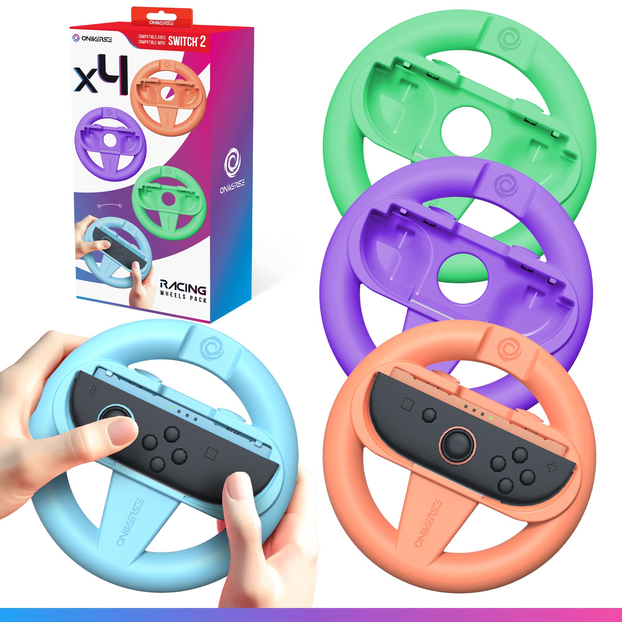 Oniverse Nsw2 Pack Of 4 Racing Wheel Controller Holders