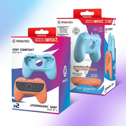 Oniverse Nsw2 Pack Of 2 Ergonomic Grips - Orange/Blue