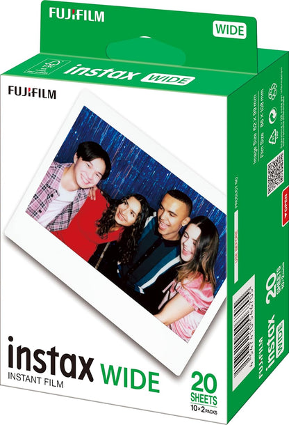 INSTAX WIDE FILM EU 10X2/PK - Confezione da 20 Foto, Bordo Bianco, 20 colpi