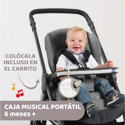 Chicco - Muziekmobiel Next2Dreams - Boxmobiel voor Baby - Muziek en Ontspannende Geluiden - Inclusief Nachtlampje - Beige