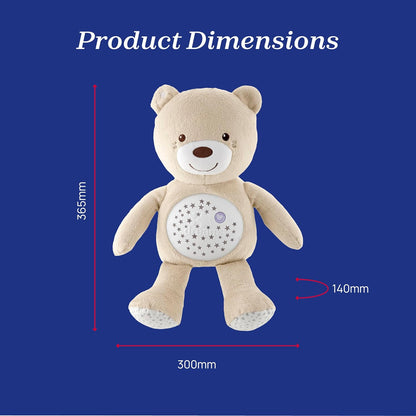 Chicco - First Dreams Teddybeer - Zachte Pluchen Knuffel met Nachtlampje - Lichteffecten en Muziek - Vanaf 0+ Maanden - Neutrale Kleur