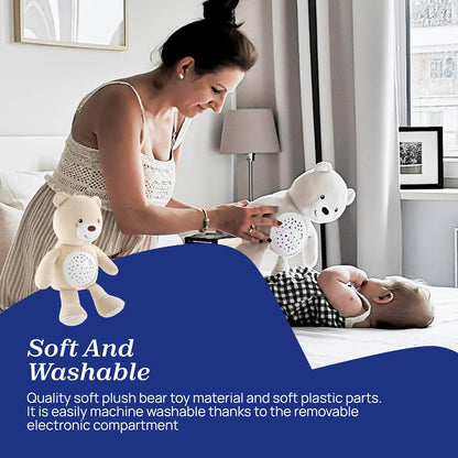 Chicco - First Dreams Teddybeer - Zachte Pluchen Knuffel met Nachtlampje - Lichteffecten en Muziek - Vanaf 0+ Maanden - Neutrale Kleur