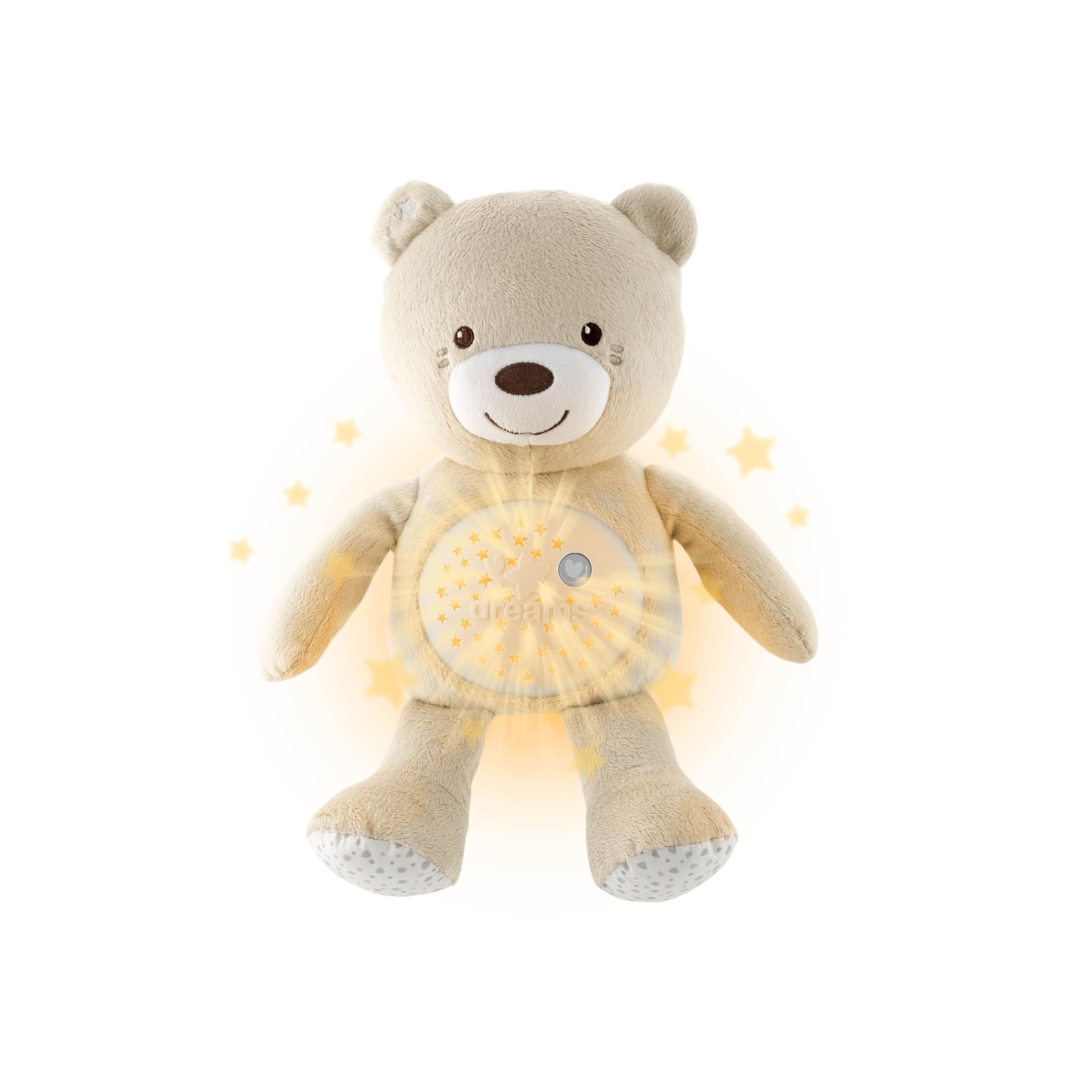 Chicco - First Dreams Teddybeer - Zachte Pluchen Knuffel met Nachtlampje - Lichteffecten en Muziek - Vanaf 0+ Maanden - Neutrale Kleur