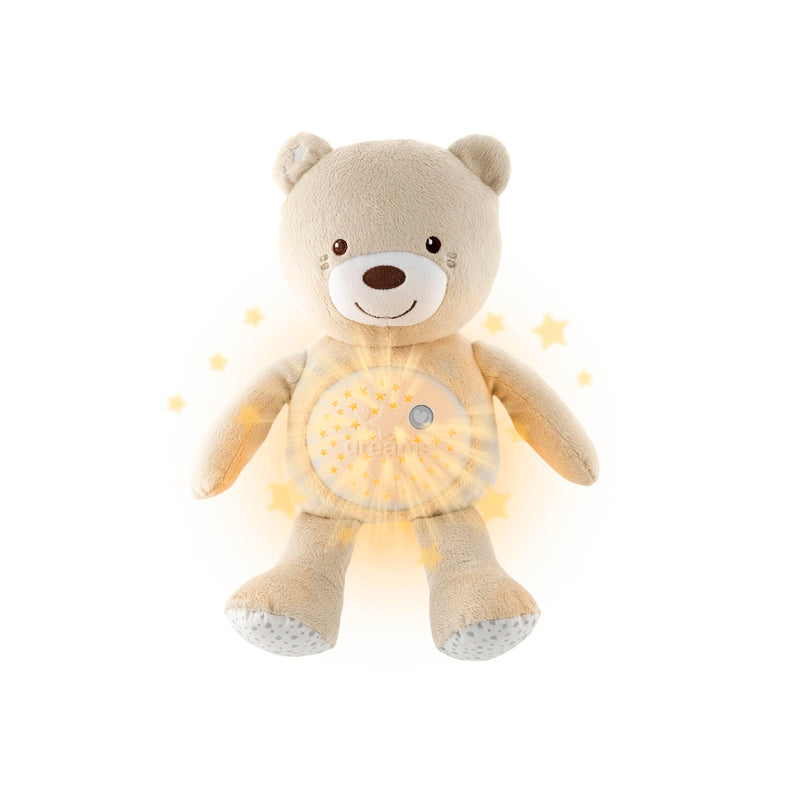 Chicco - First Dreams Teddybeer - Zachte Pluchen Knuffel met Nachtlampje - Lichteffecten en Muziek - Vanaf 0+ Maanden - Neutrale Kleur