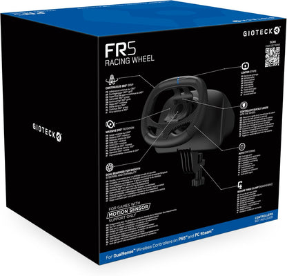 Gioteck FR5 Racing Wheel Dock for DualSense & DualEdge Controller on PS5, PC, and Steam Deck - Auto Centring - For Motion Sensor Games Only - GT7 Compatible