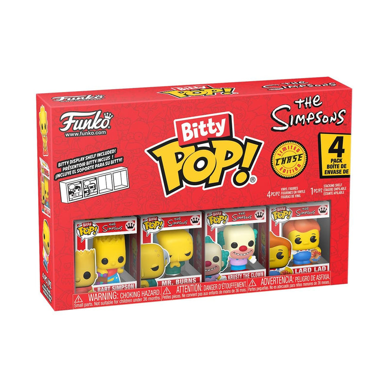Funko Bitty Pop! The Simpsons - Bart - 4 Pack - 1/6 Odds for Rare Chase Variant and A Surprise Mystery Mini Figure - 0.9 Inch (2.2 Cm) Collectable - Stackable Display Shelf Included