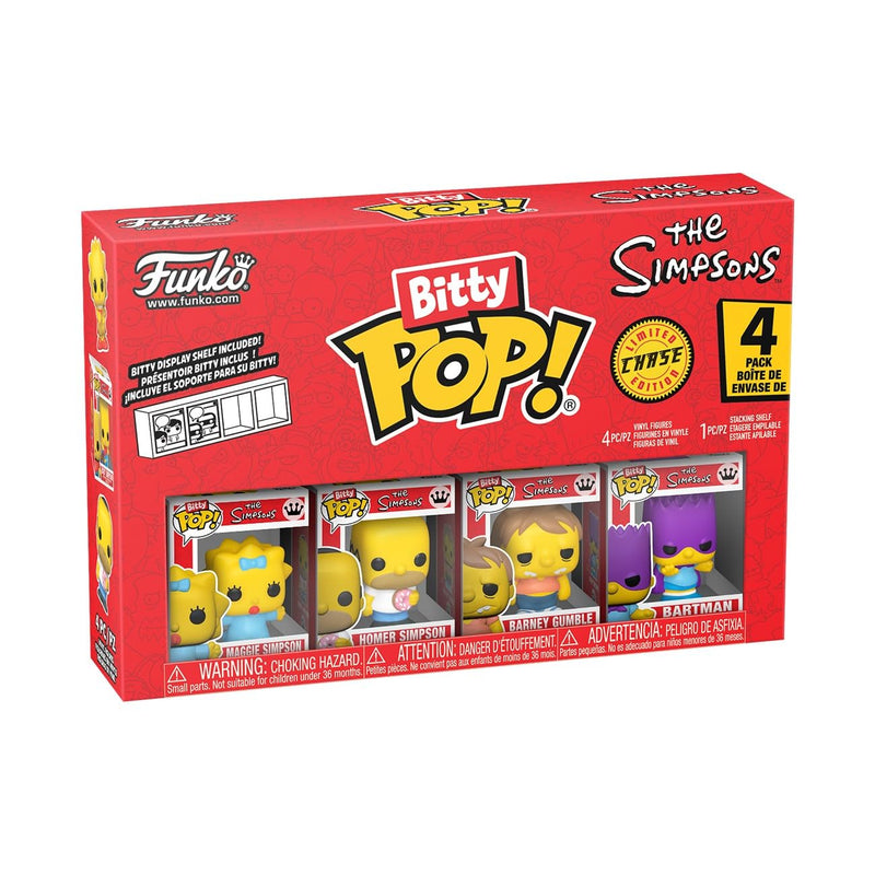 Funko Bitty Pop! The Simpsons - Maggie - 4 Pack - 1/6 Odds for Rare Chase Variant and A Surprise Mystery Mini Figure - 0.9 Inch (2.2 Cm) Collectable - Stackable Display Shelf Included
