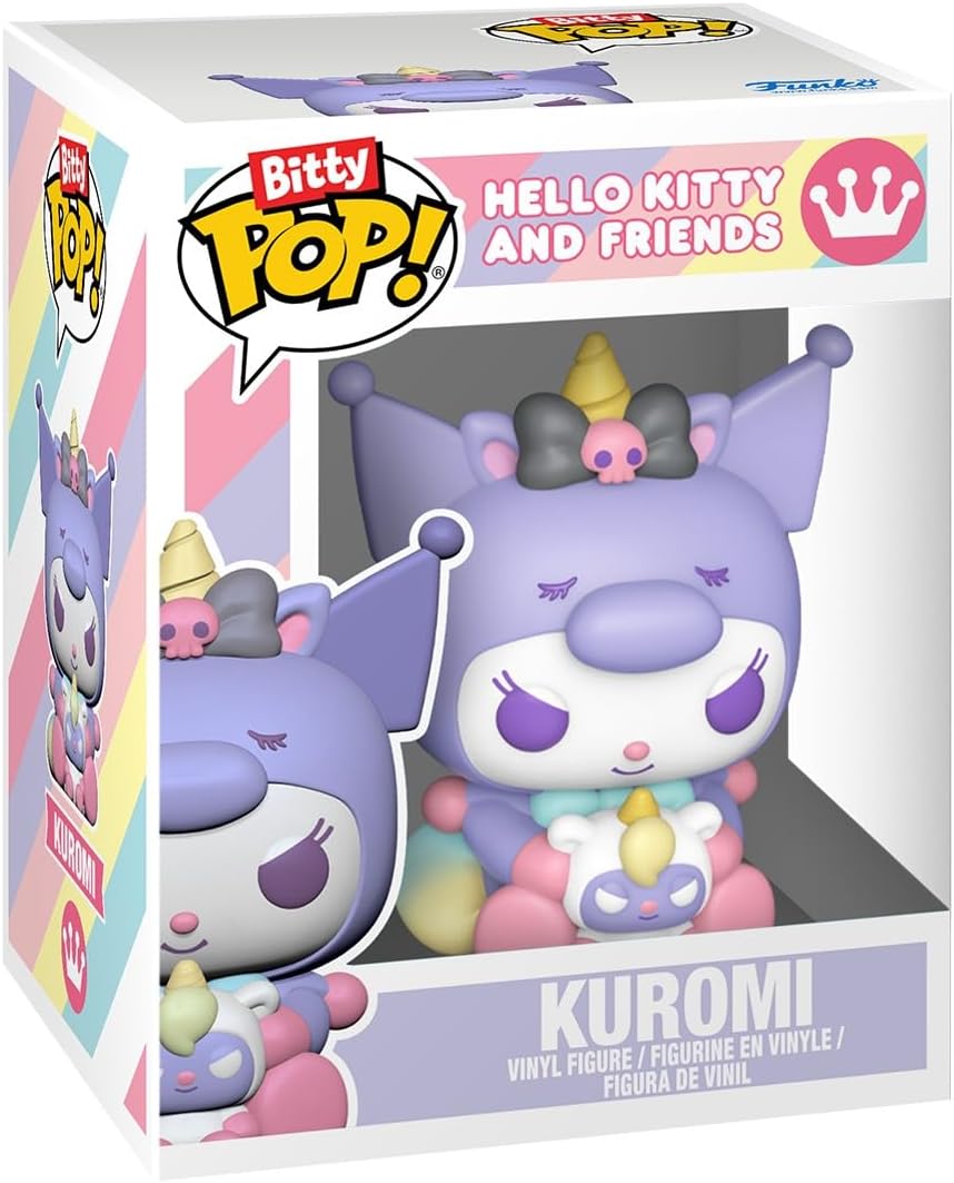 Funko Bitty Pop! Hello Kitty - 4 Pack - 1/6 Odds for Rare Chase Variant and A Surprise Mystery Mini Figure - 0.9 Inch (2.2 Cm) Collectable - Stackable Display Shelf Included