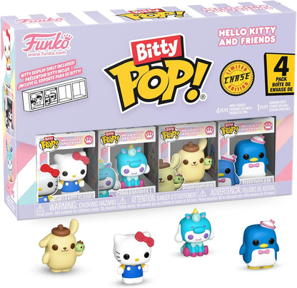 Funko Bitty Pop! Hello Kitty - 4 Pack - 1/6 Odds for Rare Chase Variant and A Surprise Mystery Mini Figure - 0.9 Inch (2.2 Cm) Collectable - Stackable Display Shelf Included