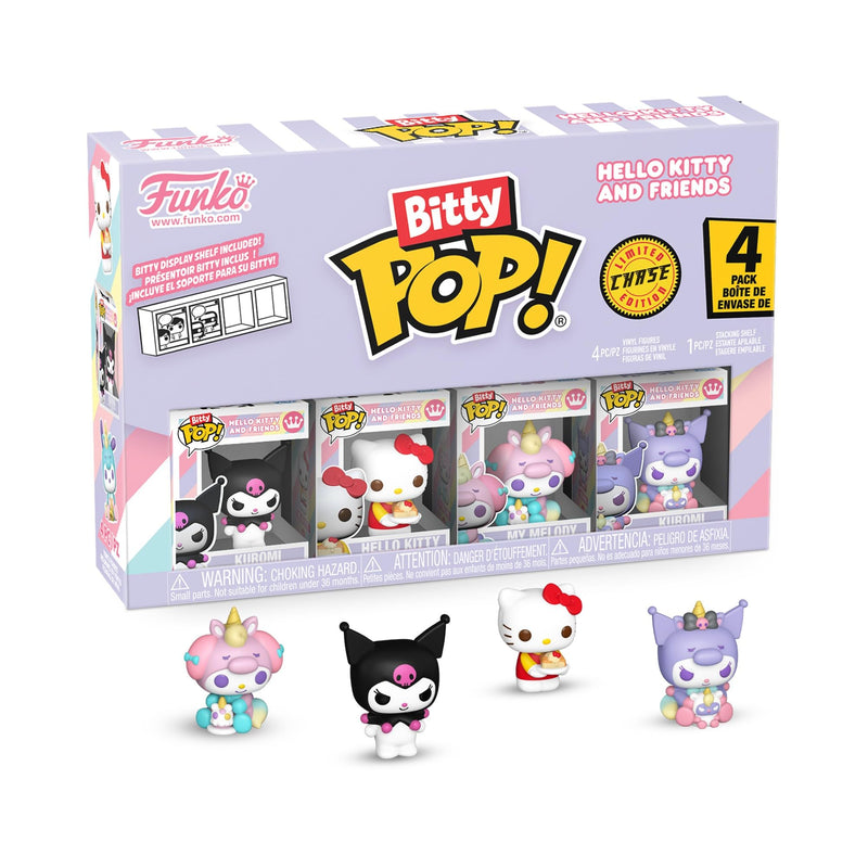 Funko Bitty Pop! Hello Kitty - Kuromi - 4 Pack - 1/6 Odds for Rare Chase Variant and A Surprise Mystery Mini Figure - 0.9 Inch (2.2 Cm) - Collectable - Gift Idea - Party Bags Stocking