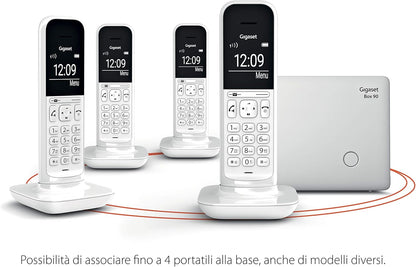 Gigaset CL390 Telefono Cordless, Funzione Black List e "Non disturbare", Vivavoce, Display Ampio, Bianco, Standard